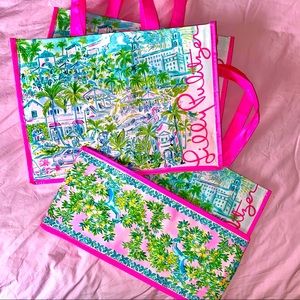 3 Lilly Pulitzer Shopping Totes  medium size